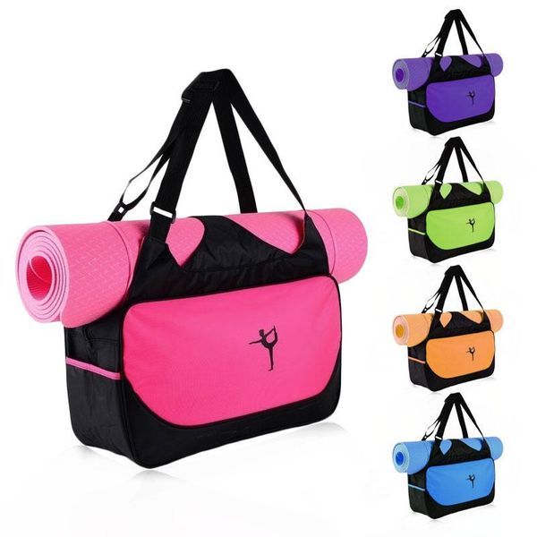 

multifunctional yoga mat bag for gym fitness nylon waterproof bags sport pilates dancing clothes backpack big outdoor