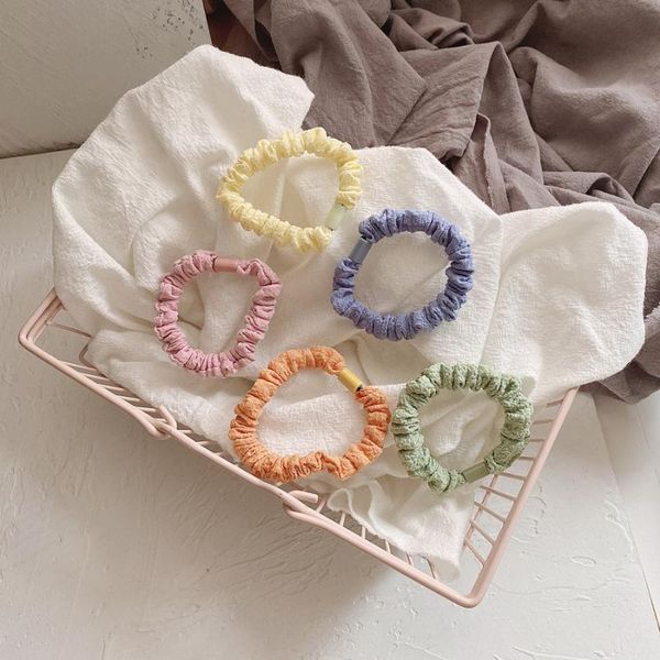 

hair accessories 2pcs/set women candy color elastic bands girls flower scrunchie ponytail holder rope fashion headwear, Slivery;white