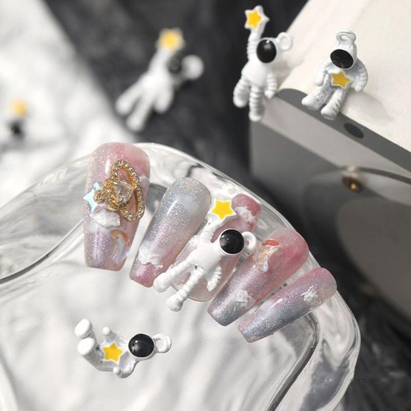 

nail art decorations 2pcs diy jewelry ornaments creative cute cartoon design 3d decoration fashion charm manicure accessories, Silver;gold