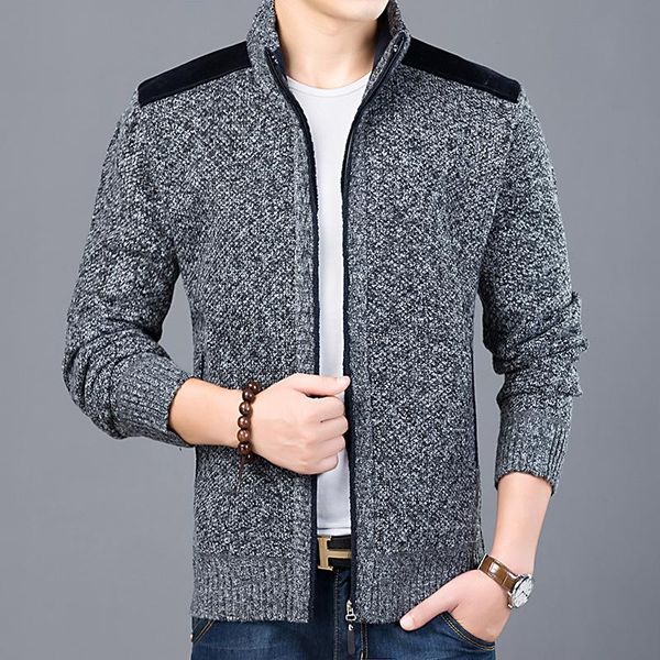 

men's sweaters winter mens casual men thick warm knitted cardigan coats male slim fit jackets brand clothing, White;black
