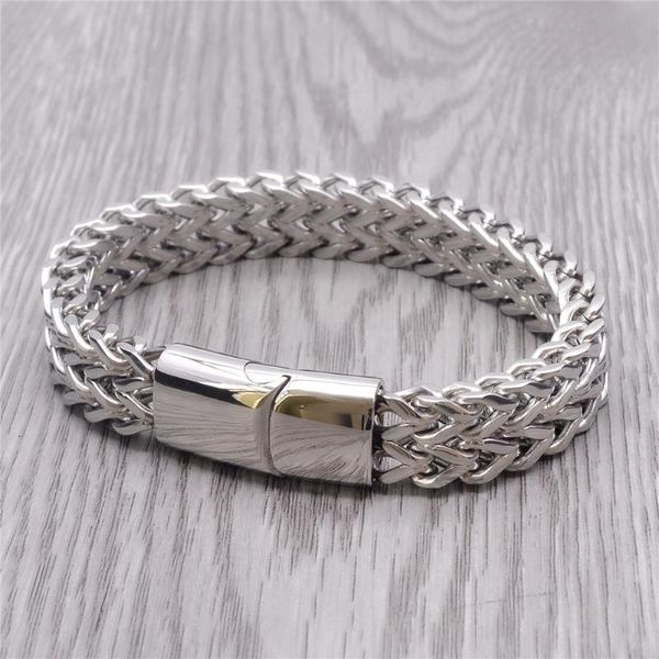 

charm bracelets men bracelet stainless steel & bangle male hip hop party jewelry, Golden;silver
