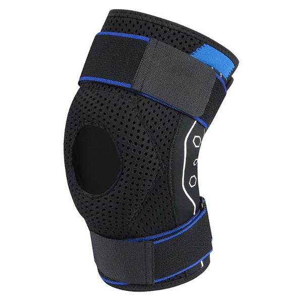 

1pc hinged knee support adjustable patella brace sleeve wrap cap stabilizer sports running gym elbow & pads, Black;gray