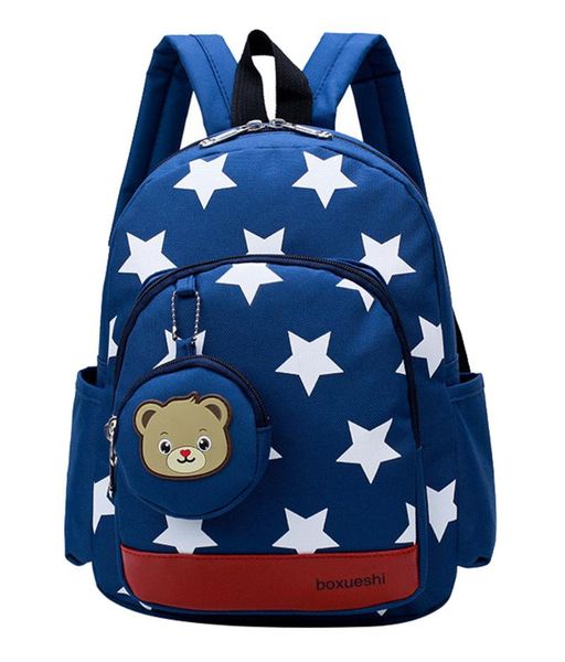 

school bags star print kindergarten lightweight nylon backpack baby girls boys for 1-3 years old mochila infant