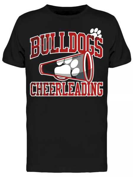 

bulldogs cheerleading megaphone tee men's -image by shutterstock, White;black