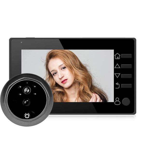 

doorbells 4.3 inch peephole door viewer bell hd digital wide angle po video doorviewer pir motion detection home security doorbell