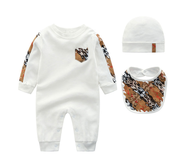 

newborn baby clothes baby girls rompers soft and breathable for boys cotton kids jumpsuit 3pcs, Blue