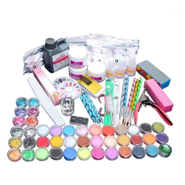 

full acrylic nail kit with powder liquid set for manicure extension glitter tool1