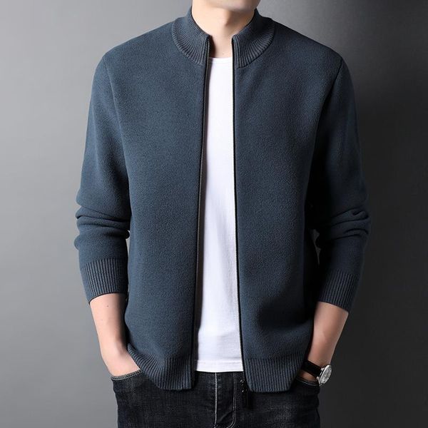 

men's sweaters ucak brand classic o-neck zipper cardigans men sweatercoat clothing arrival streetwear solid color cardigan pull homme u, White;black