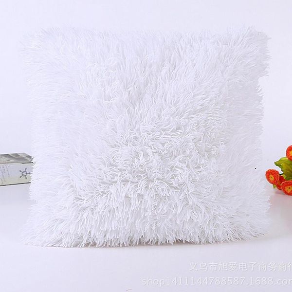

pillow case plush furry cushion cover throw home bed room sofa decor muti color