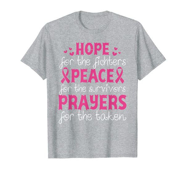 

hope peace prayers breast cancer awareness t-shirt, White;black