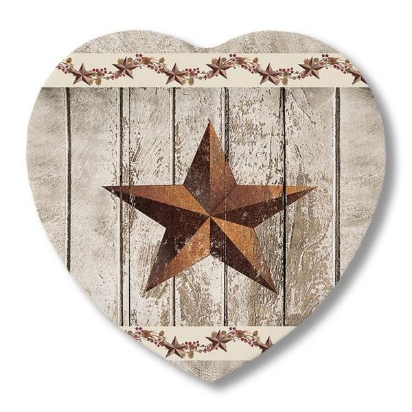 

table runner farm vintage pentagram wood rustic heart beige coasters set with holder birthday ceramic