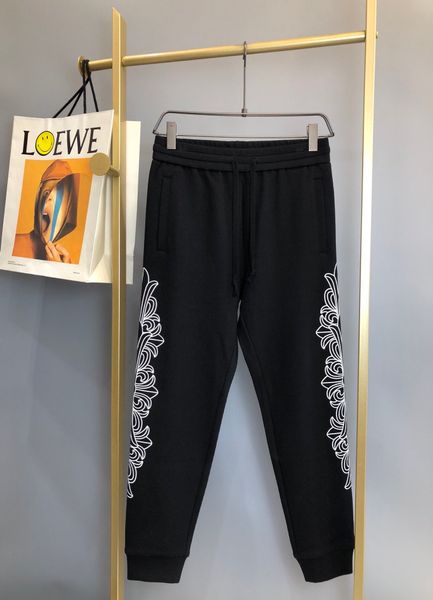 

crosin ch / 20 new two side printed casual pants ch elastic waist men's and women's pants, Black