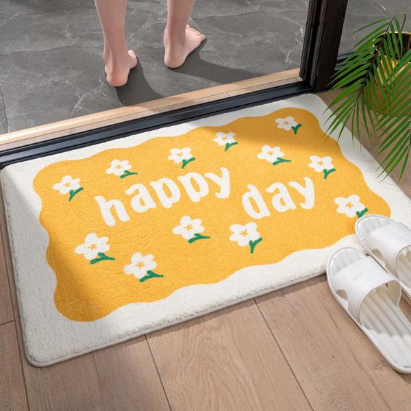 

bath mats bathroom absorbent pad household floor toilet door cute flowers