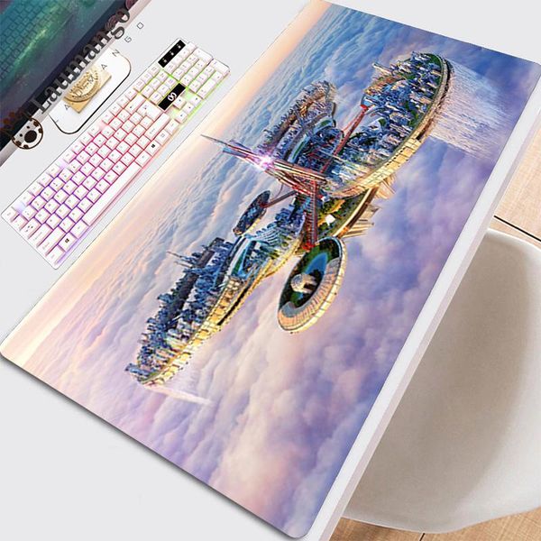 

mouse pads & wrist rests pad long mousepad gamer mats computer table mat keyboard gaming kawaii deskpad desk anime pc complete city of sky