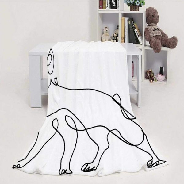 

line drawing of cat - - hong kong,house flannel throw microfiber blanket line art 50''x60''(wxl)