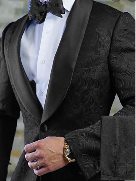 

style groomsmen black pattern groom tuxedos shawl lapel men suits 2 pieces bridegroom ( jacket + pants bow tie )d301 men's & blazers, White;black