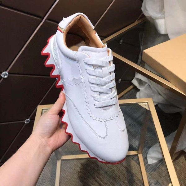 

21s fun style men's bottom sneakers loubisharks donna flat red serrated soles,super gift soles shoes men walking dress mmjjj0002, Black