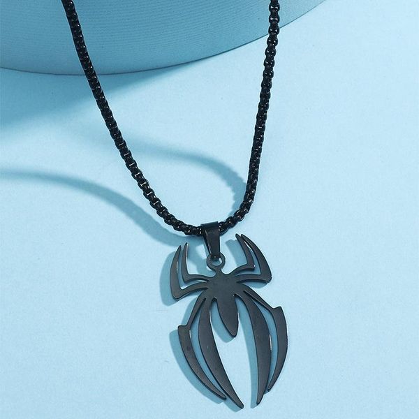 

pendant necklaces spider stainless steel silver color high polish movie anime necklace men jewelry kids boy gift wholesale