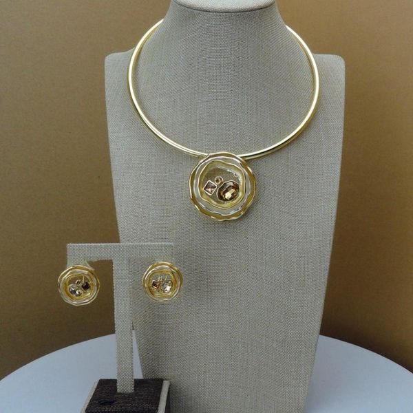 

earrings & necklace yuminglai simple design rhinestone african plated gold and jewelry sets dubai luxury for women fhk6842, Silver