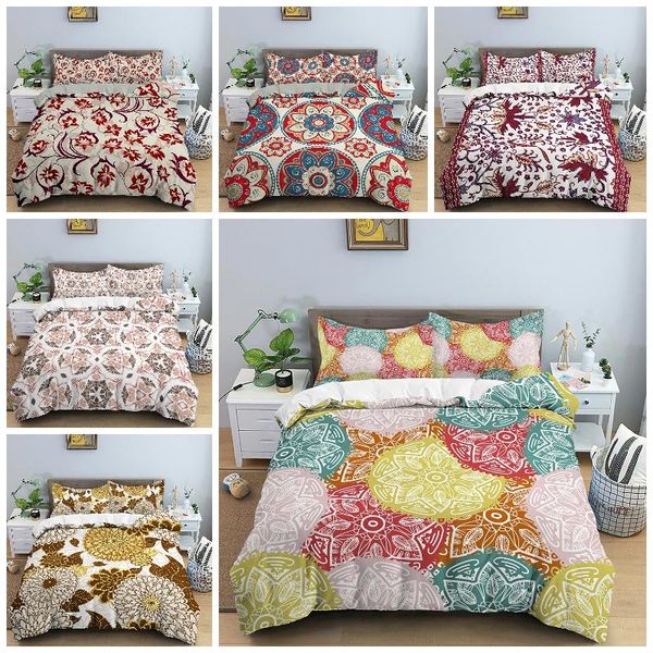 

bedding sets ethnic flowers set with pillowcase duvet cover bedclothes  king size quilt for kids