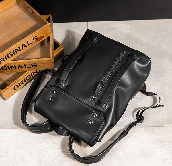 

women duffel bags natural cowskin leather men's backpack fashion large capacity shoolbag for boy lapbag