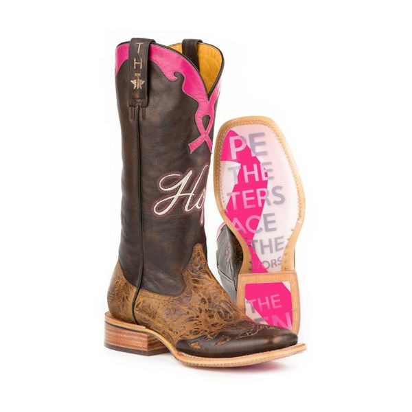 

boots women breast cancer awareness design pink ribbon, Black