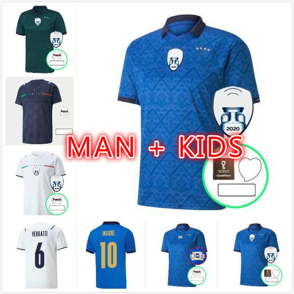 

italy insigne soccer jerseys 2021 2022 italia national team football shirt home away third verratti immobile chiesa 21 22 mens + kids kit, Black;yellow