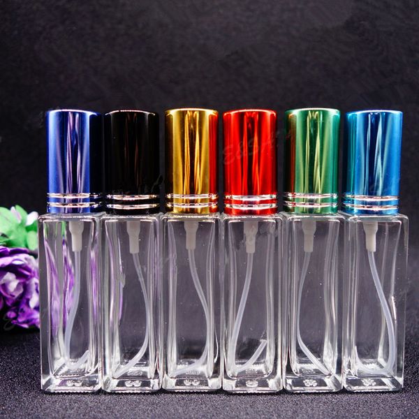 

10ml transparent long square bottle perfume glass empty spray f1530