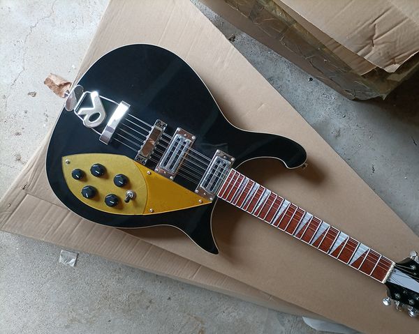 

12 strings black electric guitar,rosewood fretboard