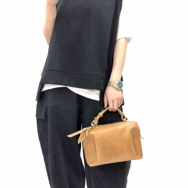 

leather handmade cowhide natural texture cowhide single shoulder bag messenger bag handbag women's style black friday lil5