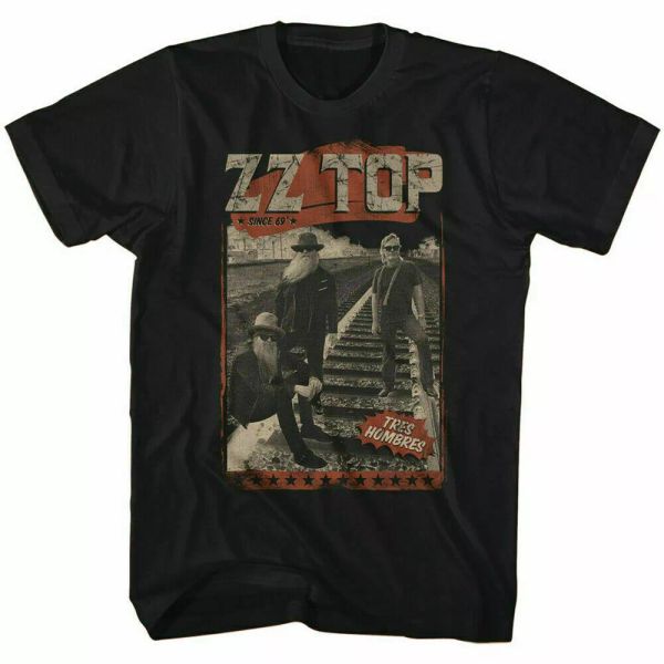 

zz hombres track t shirt mens licensed rock n roll band tee retro new black, White;black