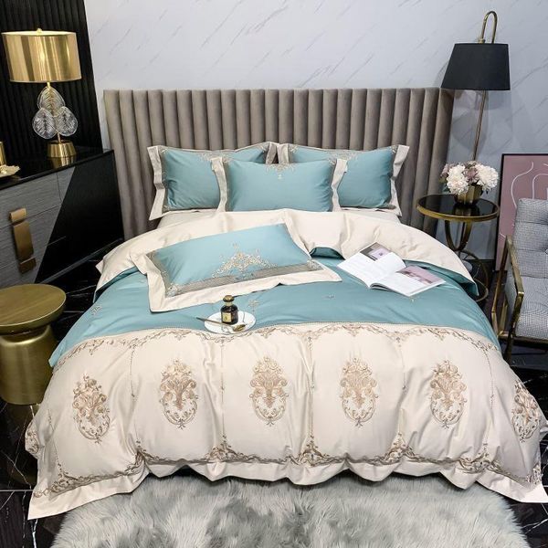 

bedding sets superior meridian embroidered duvet cover set 1000tc long-staple cotton king  size 4pcs 1bed sheet 2pillowcase