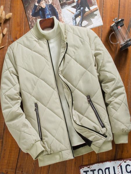 

men quilted bomber jacket without sweater 91lj#, Black;brown