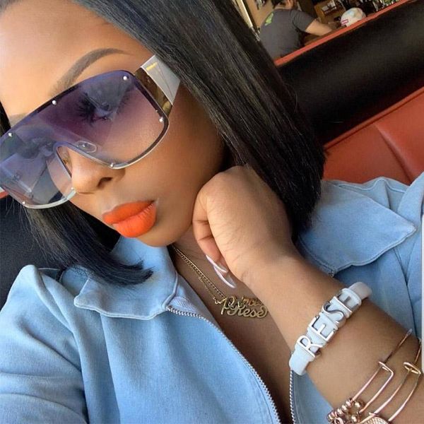 

sunglasses fashion oversized men women metal rimless sun glasses design vintage uv400 sunglass gafas de sol, White;black