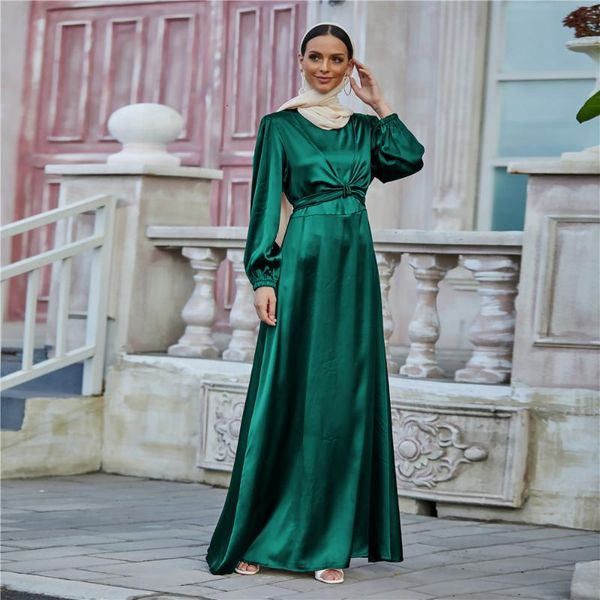

ethnic clothing dubai kaftan abaya ramadan silk muslim dress abayas women fashion islam robe longue femme musulmane vestidos, Red
