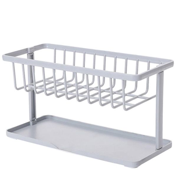 

hooks & rails 2 layer sponge sink holder bath ball drain rack kitchen bathroom storage shelf strainer organizer