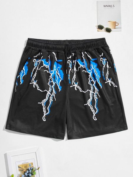 

men graphic print shorts l5v2#, Black
