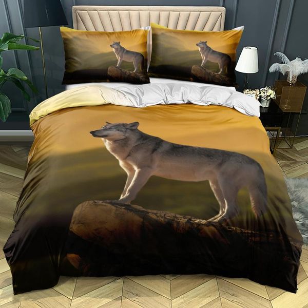 

bedding sets 3d custom wolf white comforter covers bag pillowcovers twin king  double single size bed linens