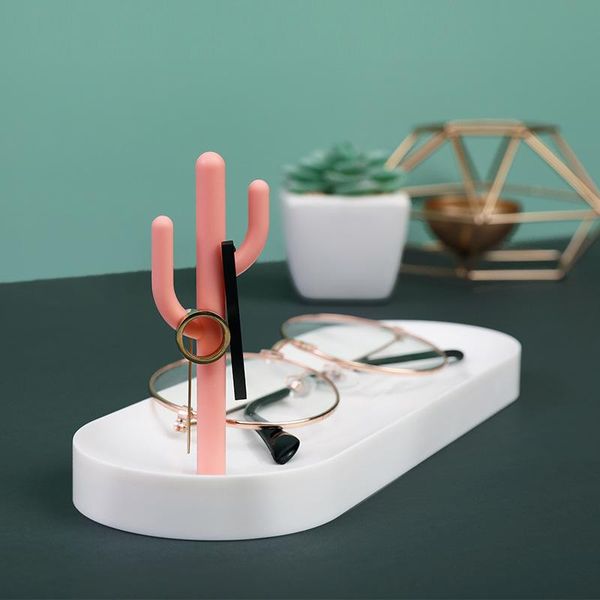 

kitchen storage & organization creative cactus jewelry rack ring setting hand household deskdesk box plastic trays