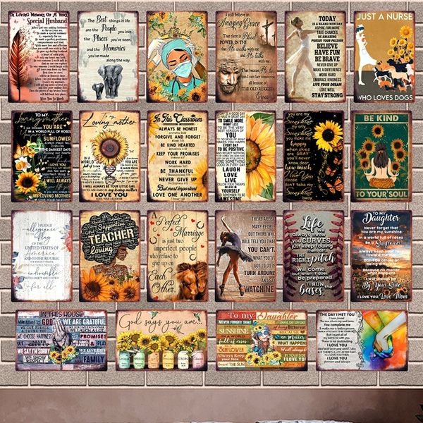 

you are my sunflower only sunshine kind to soul tin metal sign home decor bar wall art painting 20*30 cm size jt-63