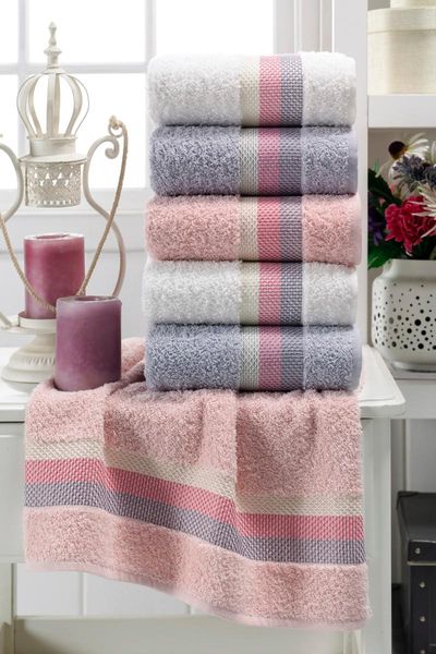 

towel hand face set 6 pcs 50 Ã 85 cm turkish quality 100 cotton soft thick microfiber home for high water absorbent bath sauna
