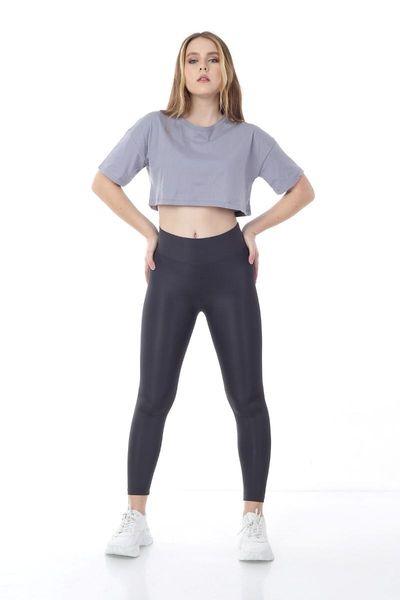 

women's leggings high waist thick belt full recovery disco tights66, Black
