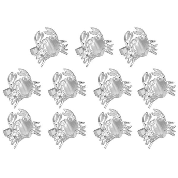 

11pcs/lot european creative napkin ring metal crab buckle high-end el restaurant table rings