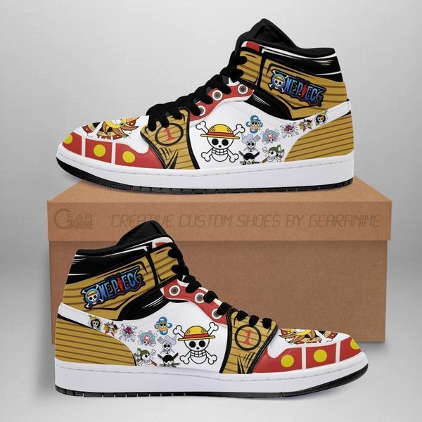 straw hat shoes jolly roger high boots one piece anime sneakers