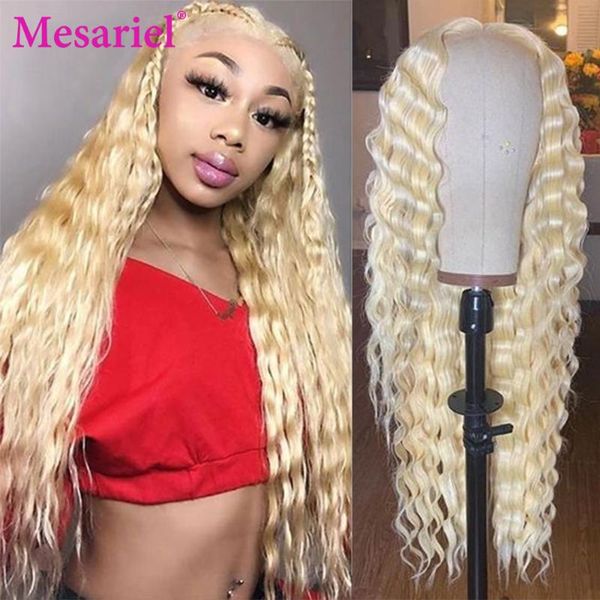 

lace wigs deep wave frontal wig hd 613 blonde 13*4 front human hair for women transparent, Black;brown