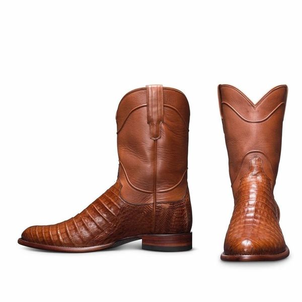 

pointed head series medium tube men's casual and versatile boots, Black