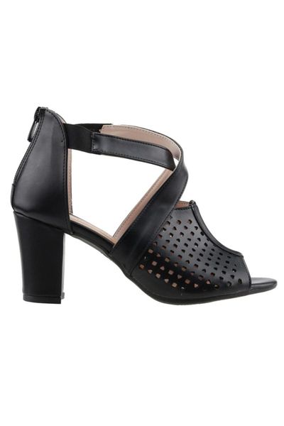 

sandals women's black heel skin shoes 811-1175 daily 7 cm