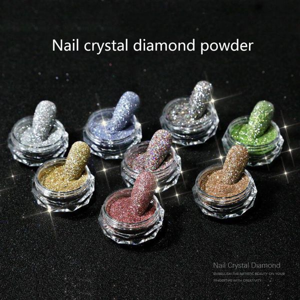 

nail glitter 8 colors art polish crystal diamond powder decoration jewelry for nails gel design 2021, Silver;gold