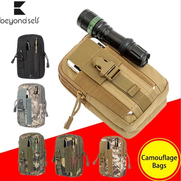 

outdoor bags camouflage tactical sports bag waterproof mobile phone multi-functional running hiking camping waist 38013