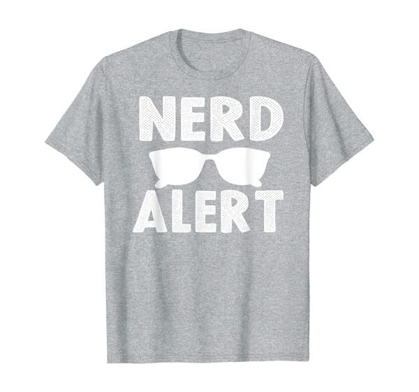 

nerd alert nerdy glasses nerd kids gifts t-shirt, White;black